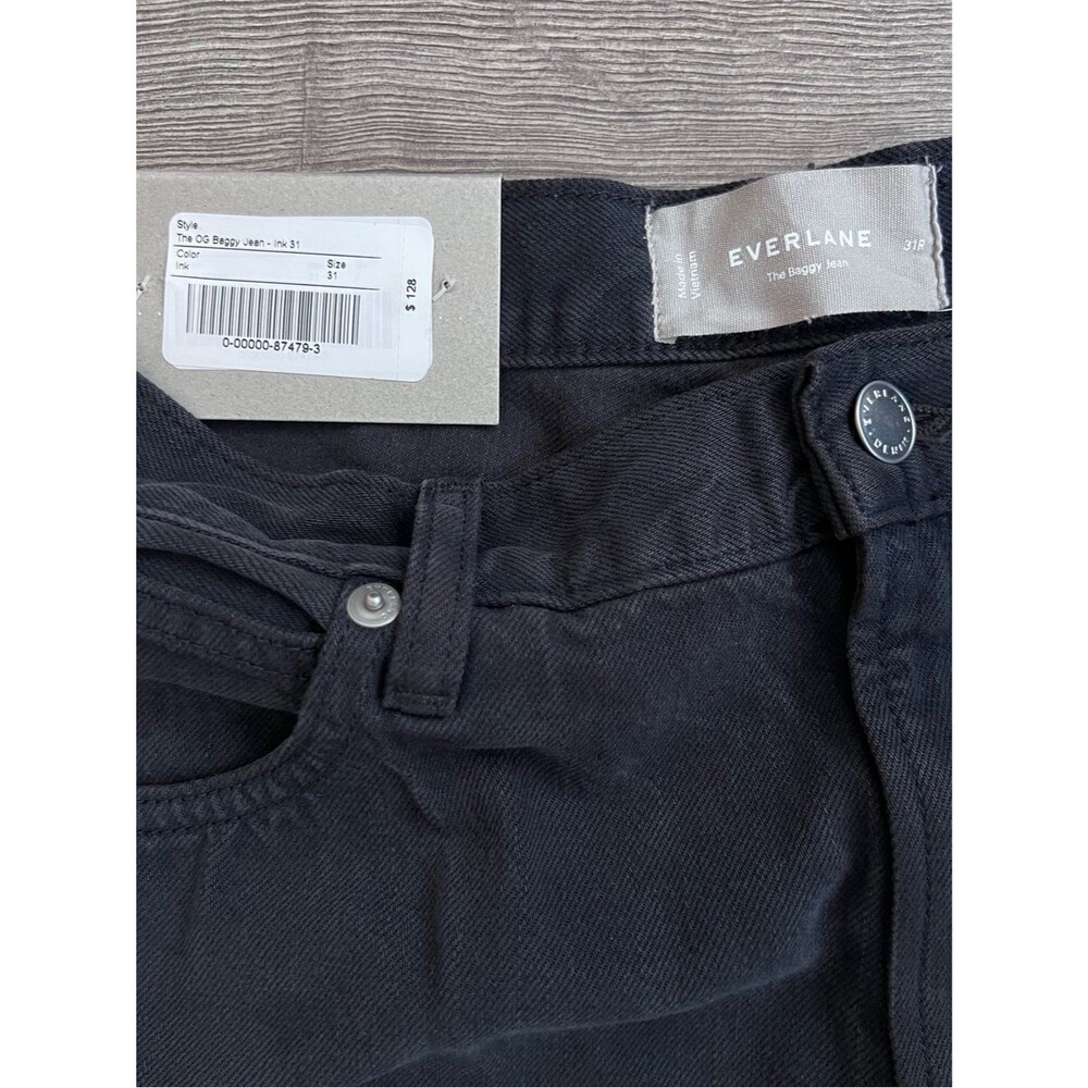 EVERLANE The OG Baggy Jeans Size 31 Ink Navy Relaxed Wide Leg Tencel Denim Retro - Picture 3 of 7